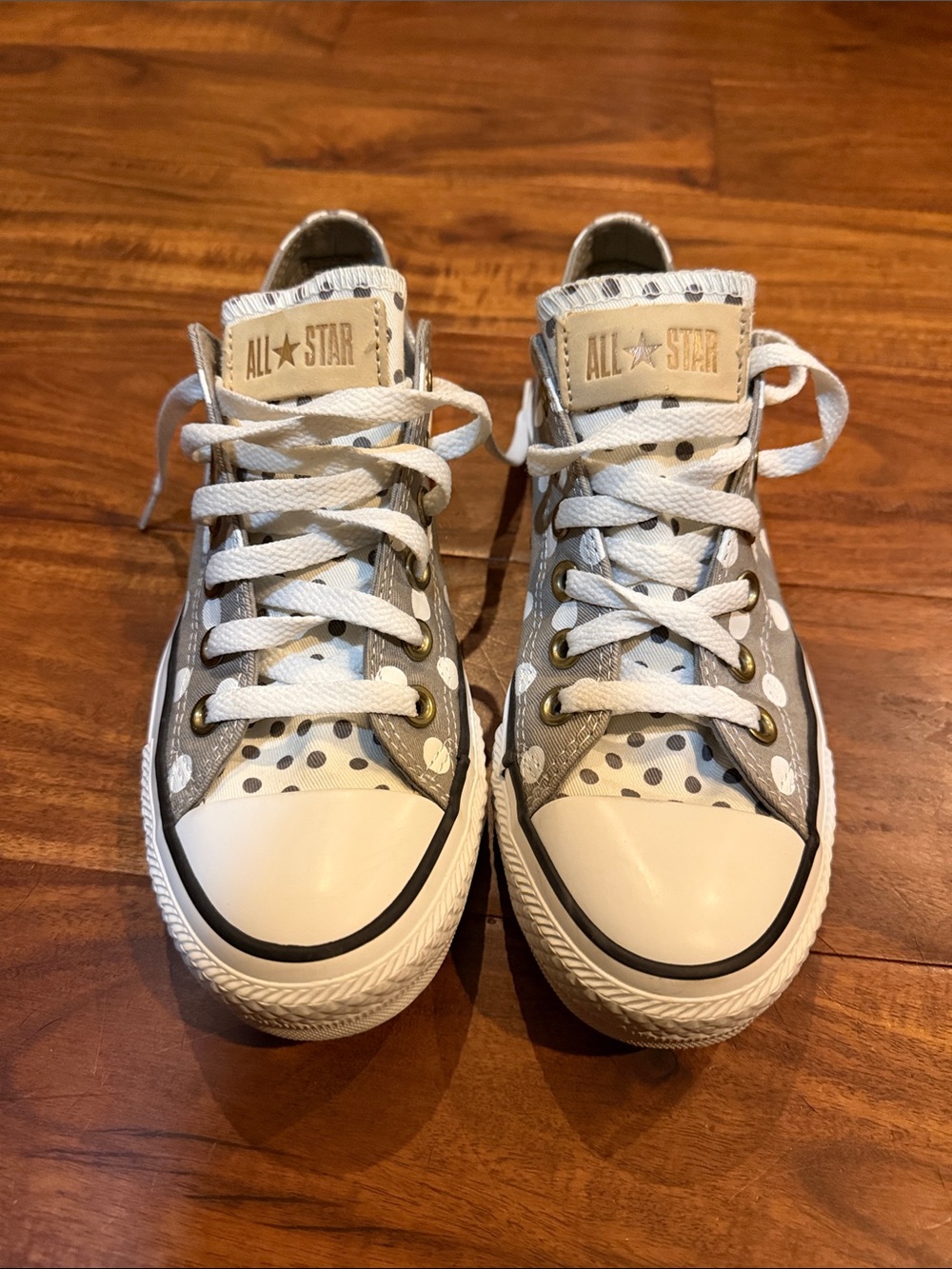CONVERSE ALL-STAR POLKA DOTS LACE UP WOMEN’S SNEAKERS CANVAS TEXTILE SIZE 7